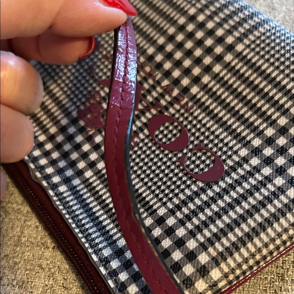 Coach Black and Red Plaid Wristlet - Picture 6 of 8